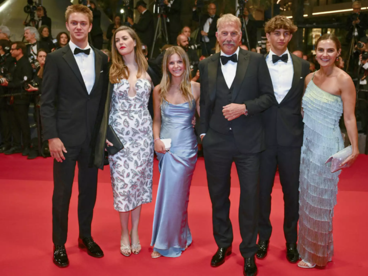 Kevin Costner Celebrates with Five of His Children